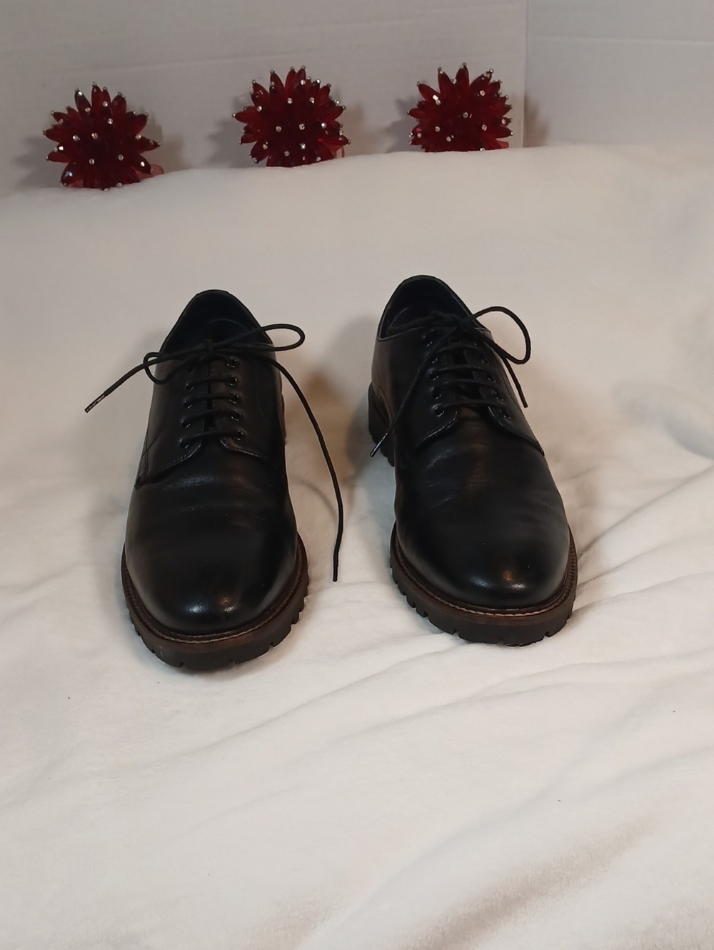 Base Londo Hogan Classic Black Men's Leather Lace-Up Dress Shoes Sz 45